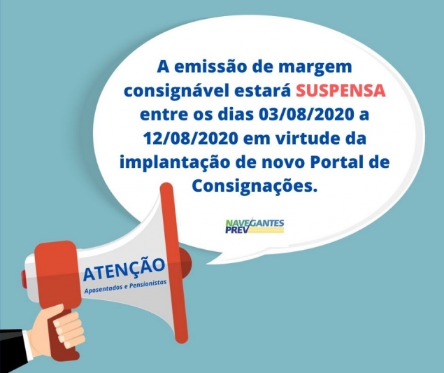 Emissão de Margem Consignável SUSPENSA