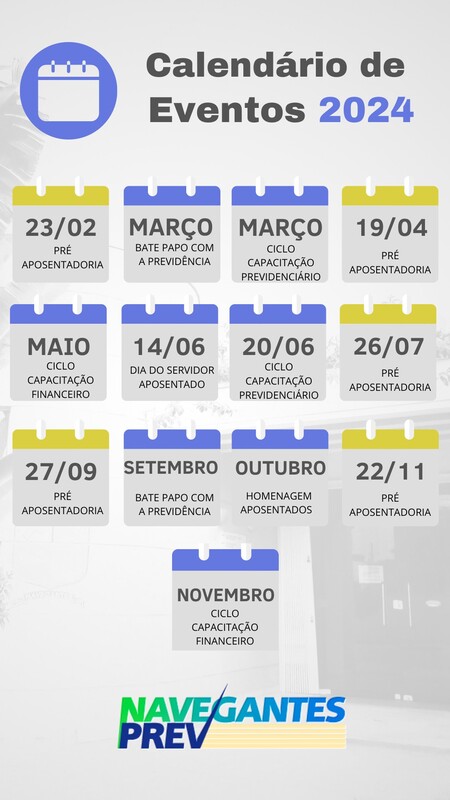 Calendário de eventos 2024