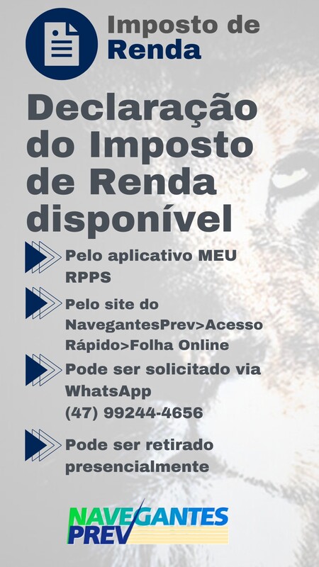 Informe de Rendimentos do ano calendário 2023 dos segurados do NAVEGANTESPREV